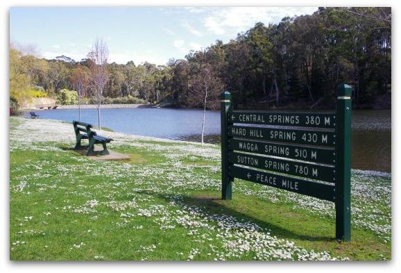 Lake Daylesford 'Peace Mile' walk sign victoria australia