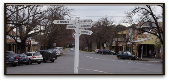maldon victoria australia main street road sign